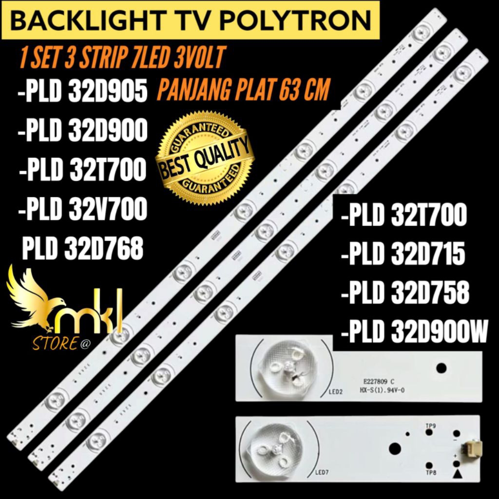 BACKLIGHT TV POLYTRON 32 INCH PLD-32D900- PLD-32D905- PLD-32V700- PLD-32T700 BACKLIGHT TV LED POLYTR