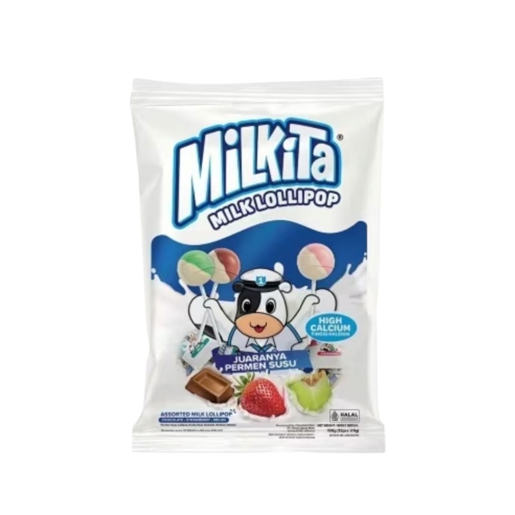 

Milkita Milk Lollipop 108g 12s Permen susu