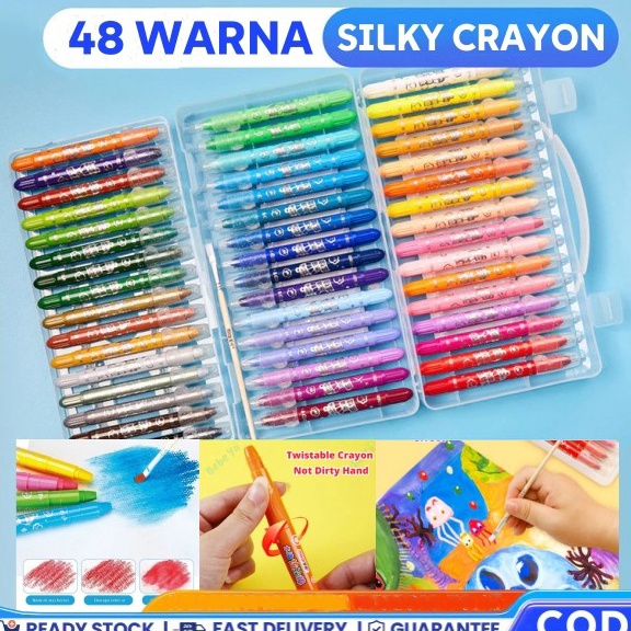 

KODE T12U READYGrasp Crayon Set 123648 Warna Silky Crayon Krayon Licin Grasp Water Soluble Crayons