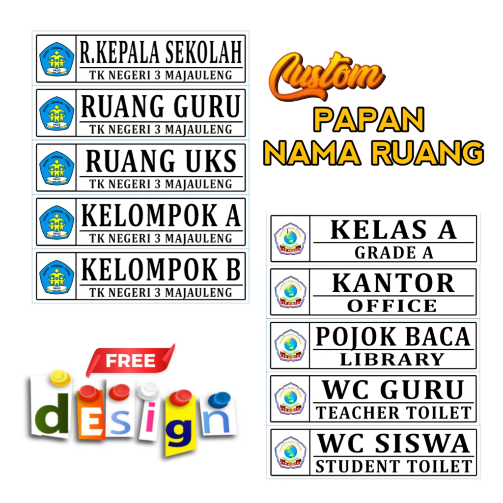 

Custom Papan Nama Ruang Akrilik Satu Sisi Papan Petunjuk Ruangan Free Design