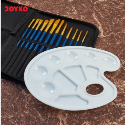 

TERMURAH joyko Kuas Lukis Set 12 + Palet + Storage Bag / Art Brush Set 12