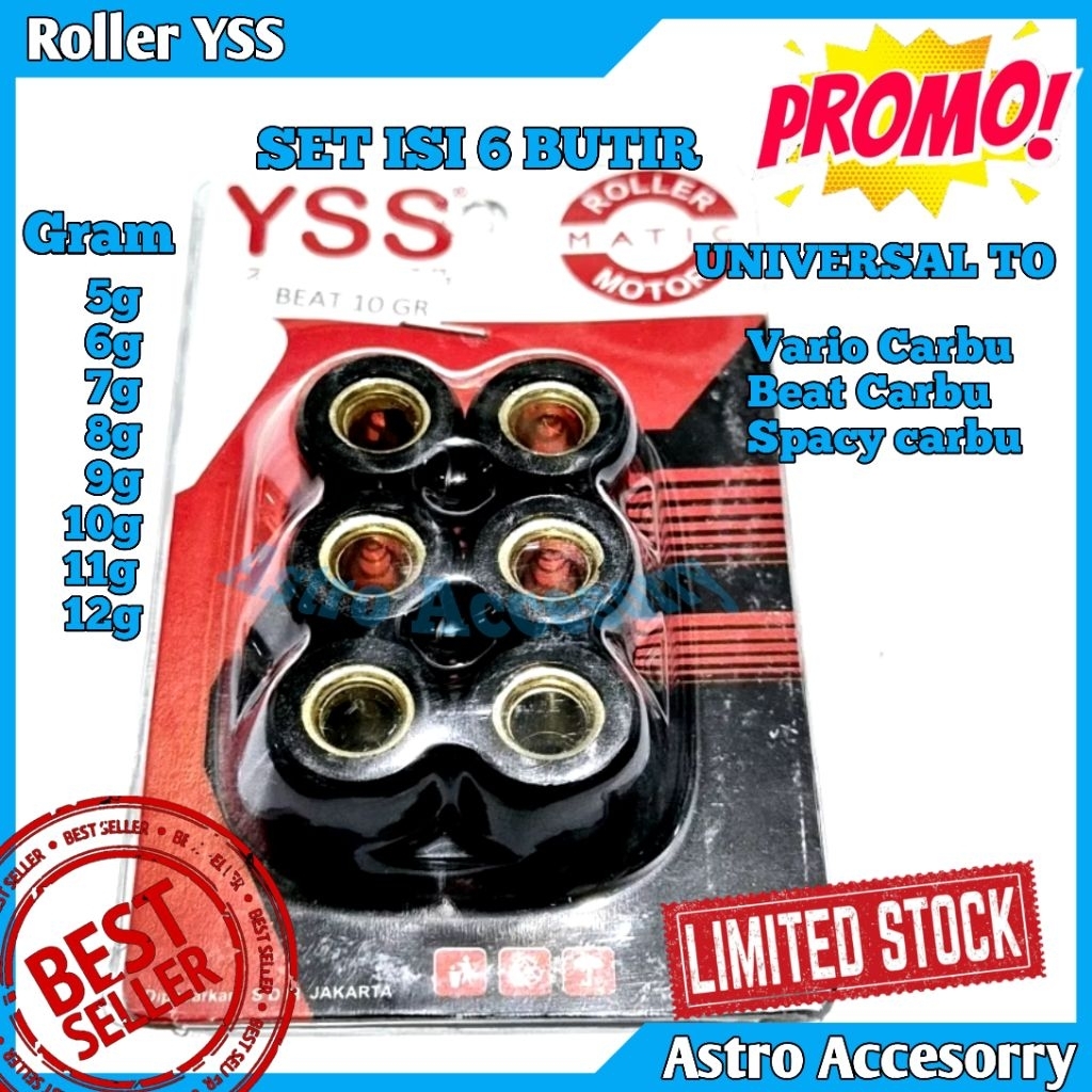 Roller Vario Beat Scoopy Roller CVT Racing 11g  Roller YSS Racing  Roller CVT Matic  Roller Motor Ma