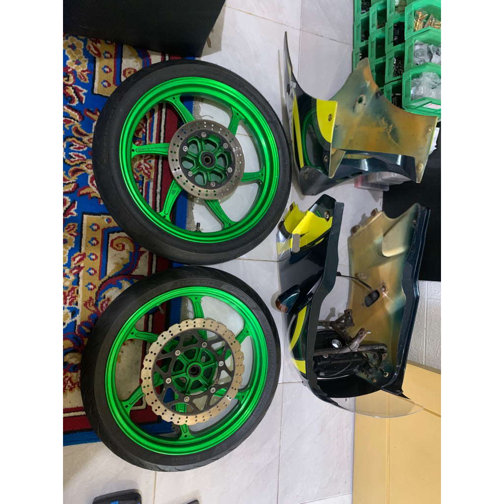 velg vnd sixstar fullset pnp ninja 150 rr,r,ss hijau kategori muluss