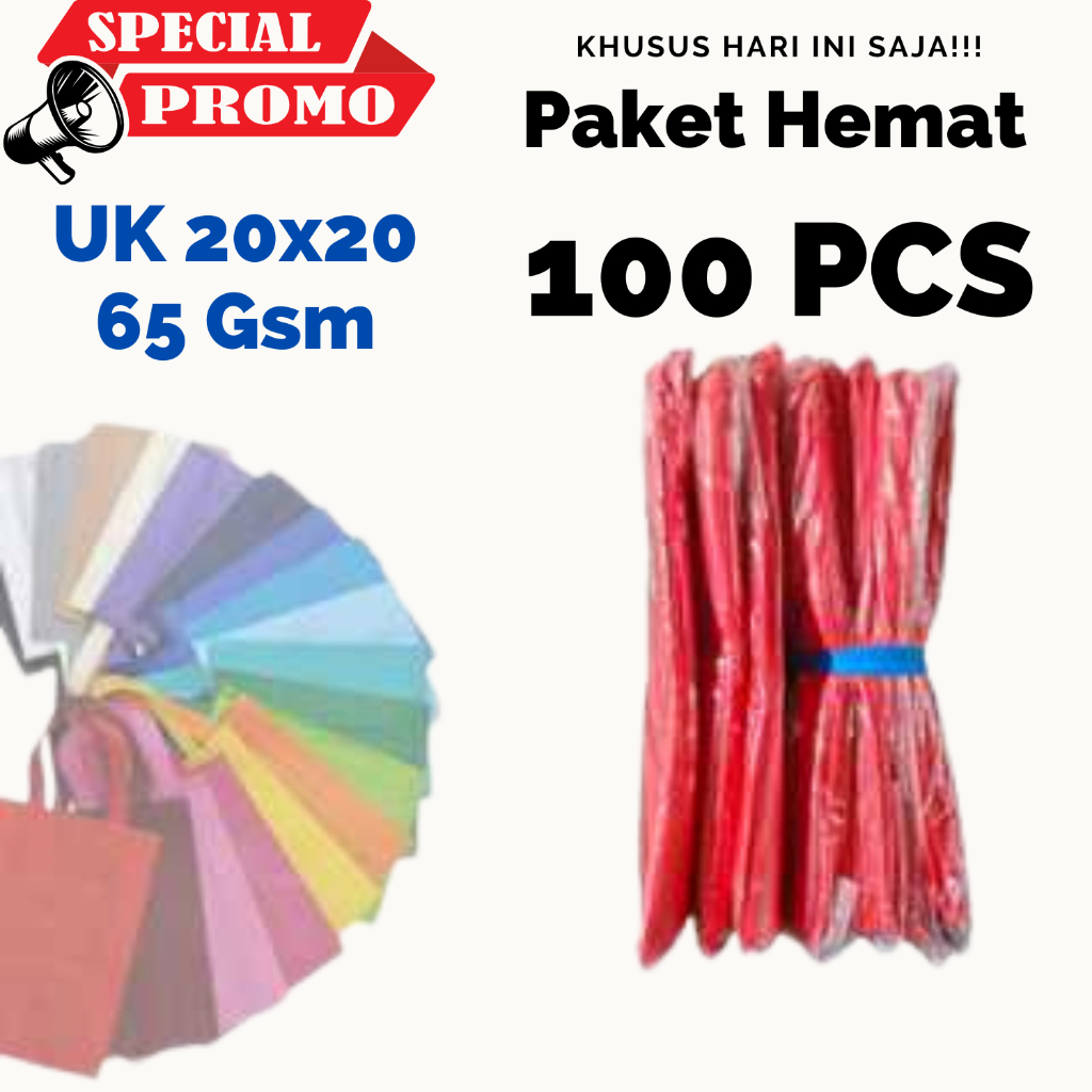 

(100 PCS) Paket Hemat Hls Box dus 20x20 Tas Kain Spunbond