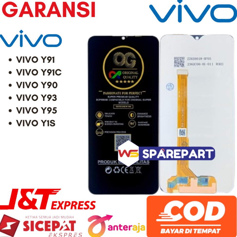 KODE I92Z LCD VIVO Y91  Y91C  Y91i  Y93  Y95  Y9  Y1S ORIGINAL FULLSET TOUCHSCREEN UNIVERSAL