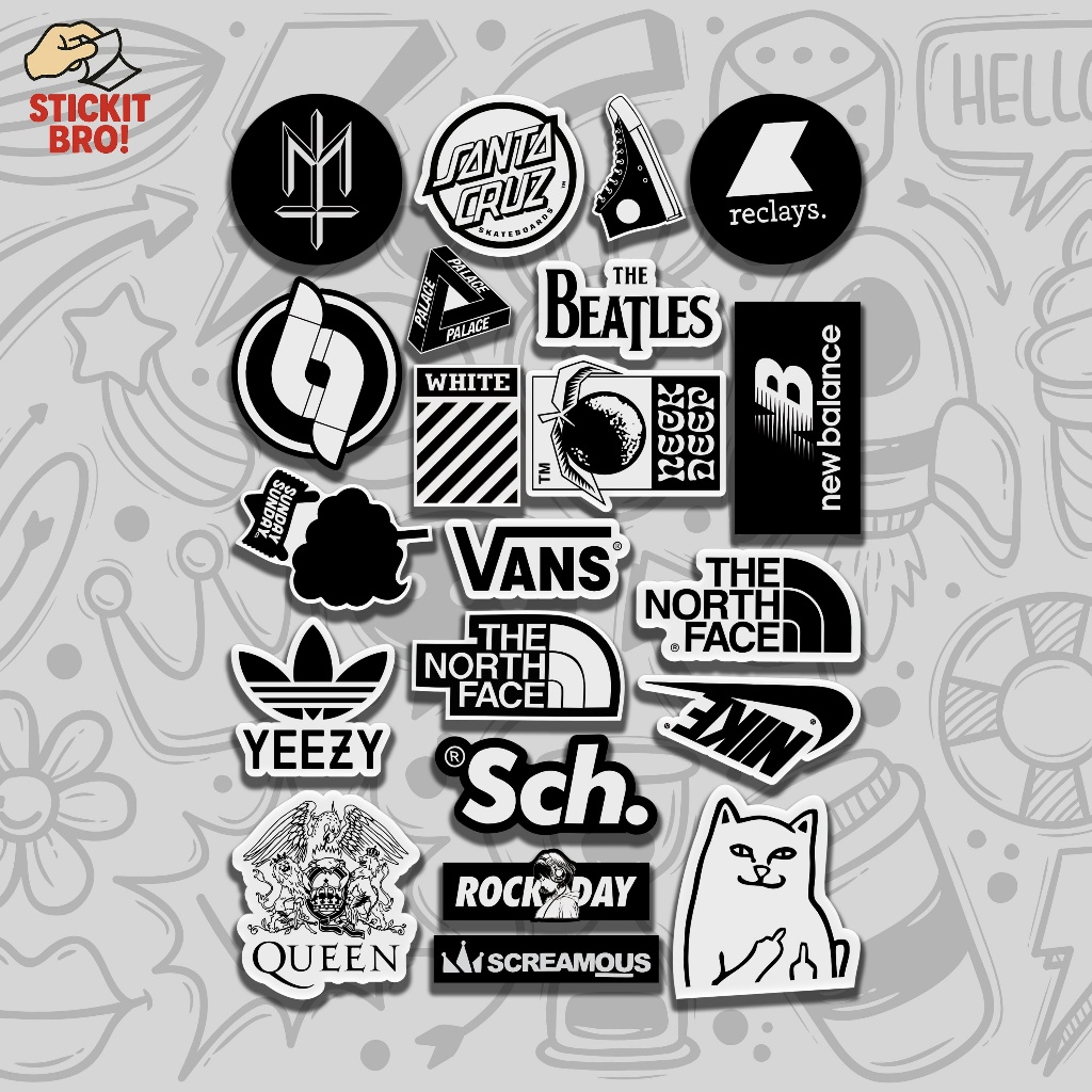

Sticker Pack HYPE BEAST VOL 15 Aesthetic Vynil Anti Air Potongan KissCut Tumblr Helm Laptop BLACK & WHITE