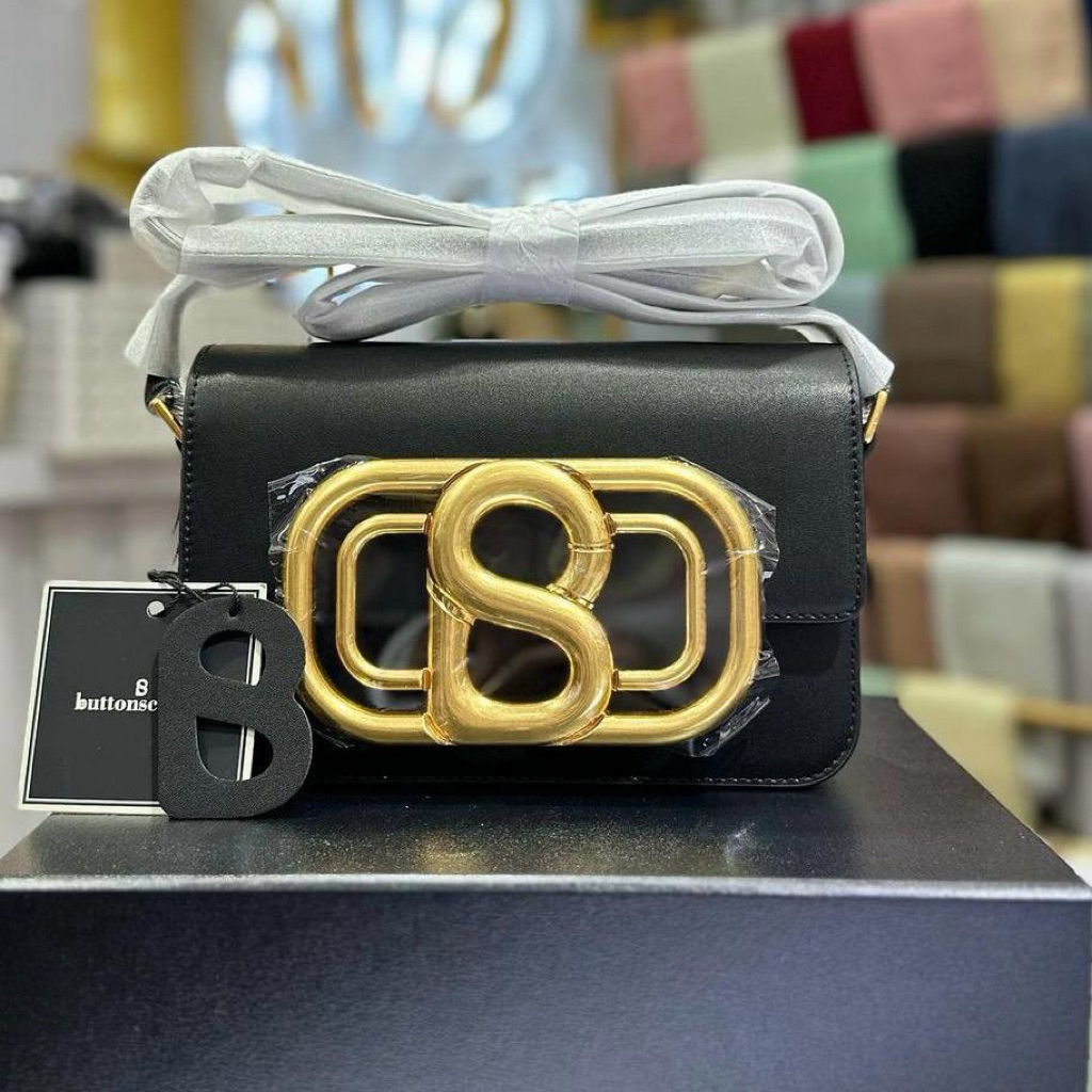 Briana Leather Bag Buttonscarves Black NEW