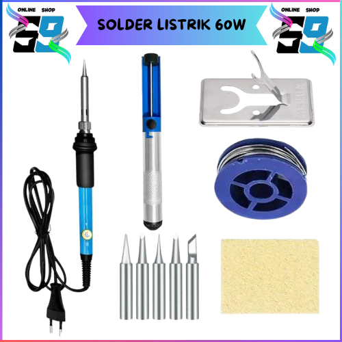 Paket Lengkap Solder Listrik 60 Watt Solder Listrik 1 Set Komplit Satu Set Solder Listrik Adjustable