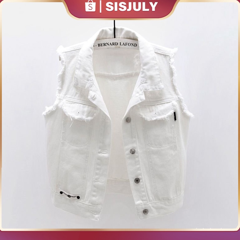 KODE B53S BISA COD Sisjuly Rompi denim wanita  rompi berkerudung siswa versi Korea baru  jaket pende