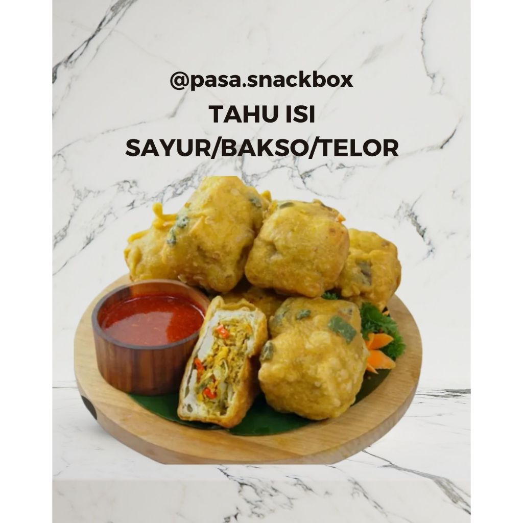 

Tahu Isi Sayur/bakso/telor - PASA Snack Box, Jajanan Tradisional, Snack meeting, Arisan, Hampers, Jajanan Pasar