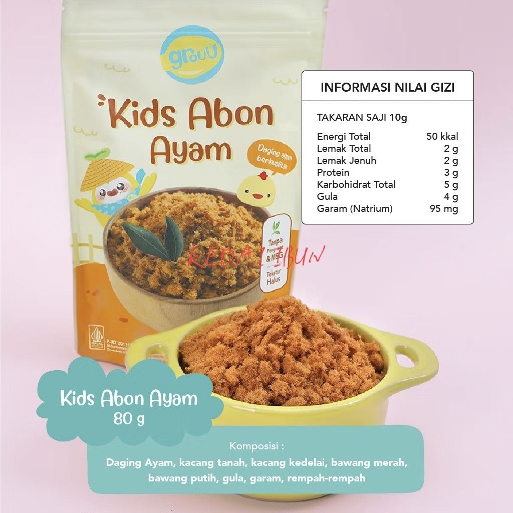 

Grouu Kids Abon Ayam No MSG untuk usia 12bulan+
