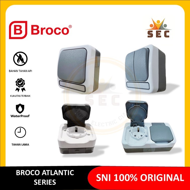 BROCO SAKLAR STOP KONTAK ATLANTIC SAKLAR OUTDOOR WATERPROOF SNI ORIGINAL