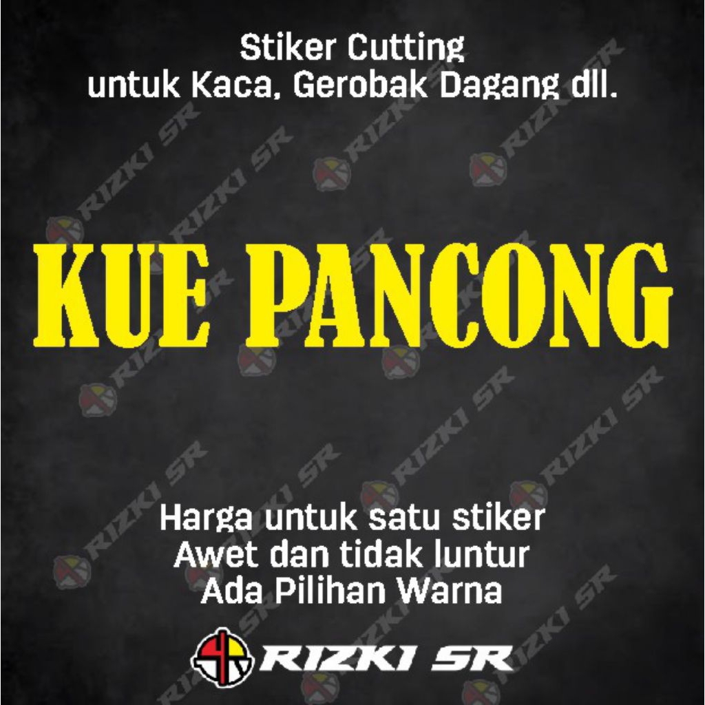 stiker kue pancong tulisan untuk kaca gerobak dagang jualan MT