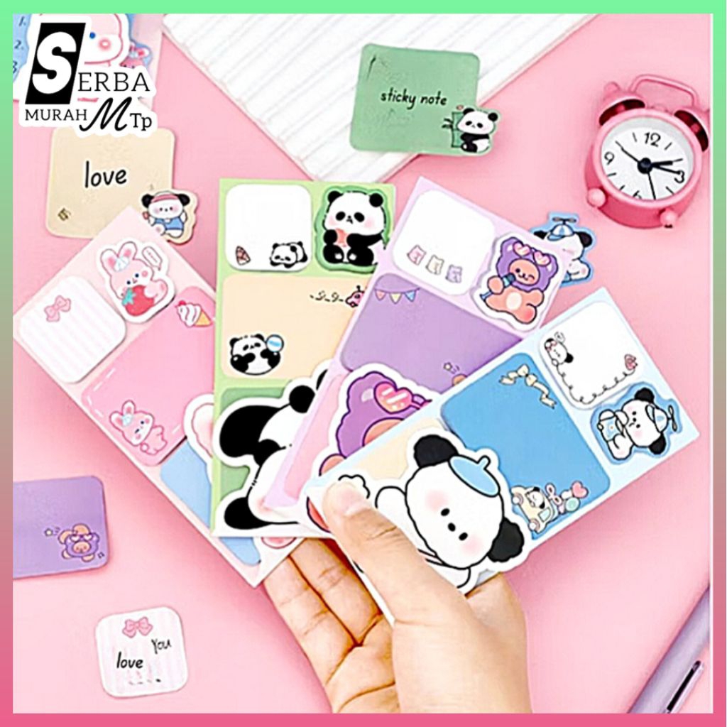

Sticky Notes 4 in 1 Total 100 Lembar Kertas Catatan Tempel Motif Kartun Animal Lucu