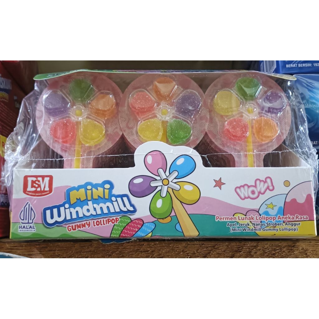

mini windmill gummy lolipop sekotakisi30