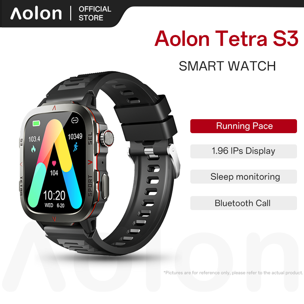 Aolon Tetra S3 Jam Smartwatch Original Exclusive Aolon Wallpaper 420mAh Battery Bluetooth Call Smart