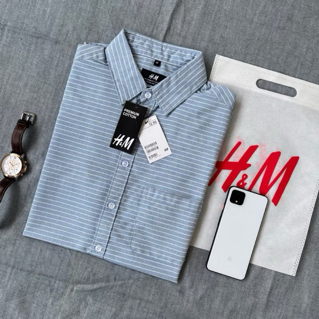 kemeja salur h&m