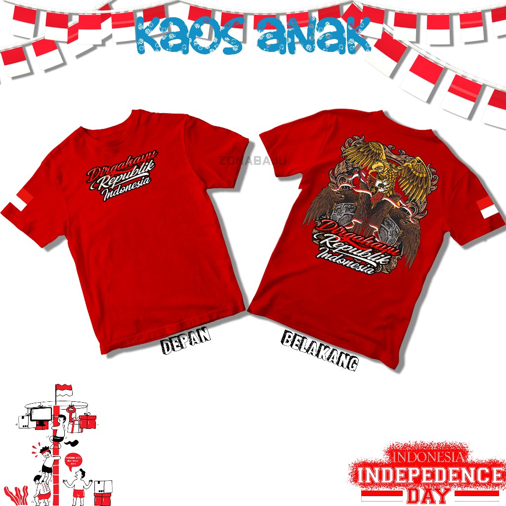 Kaos Anak Dirgahayu Republik Indonesia HUT RI 17 AGUSTUS Untuk Anak Laki