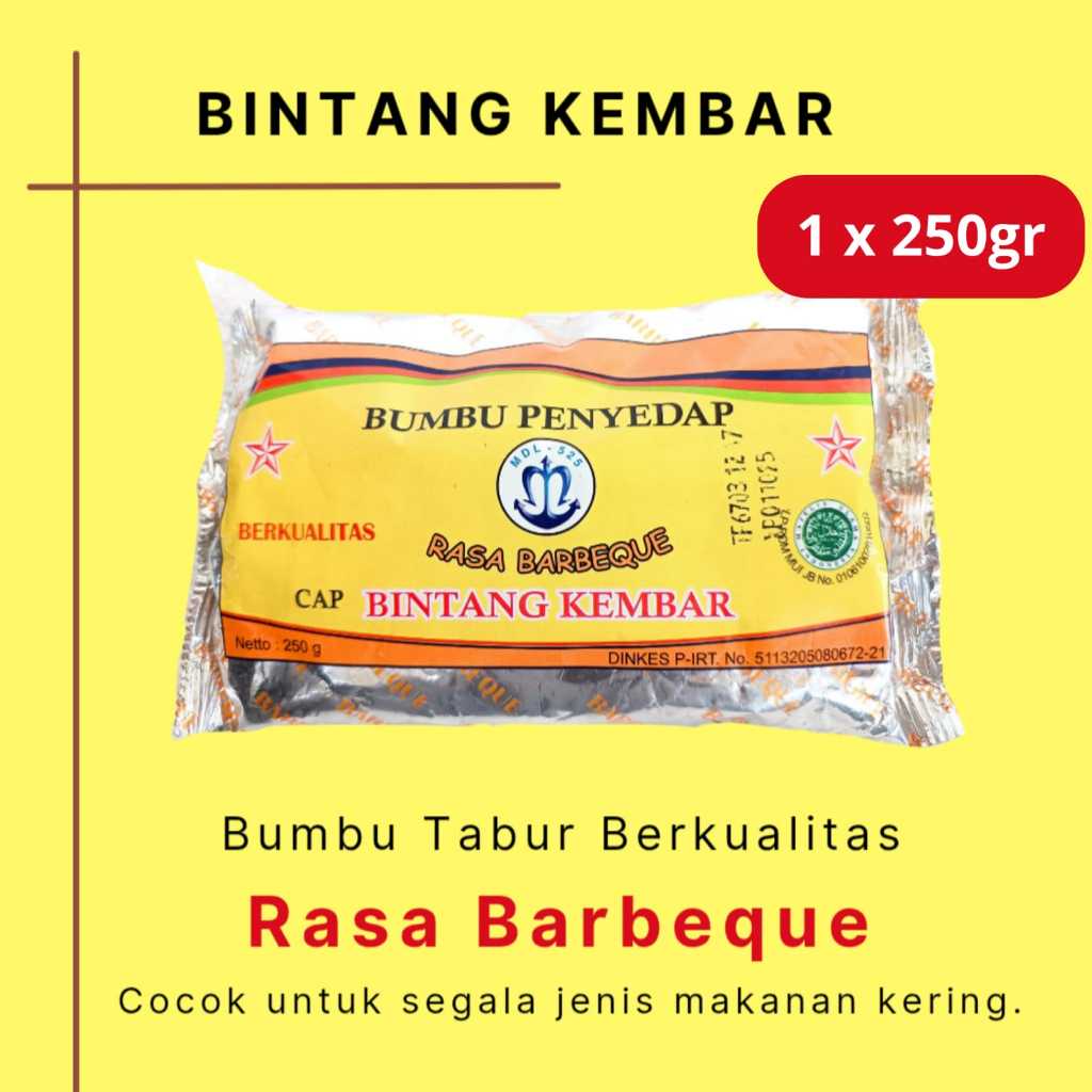 

Bumbu Tabur Rasa Barbeque merk Bintang Kembar mdl 525 250gr