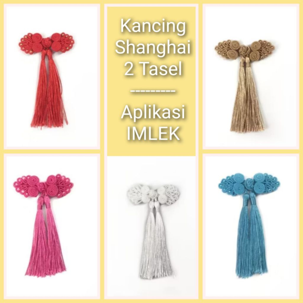 1 BUAH - KANCING SHANGHAI 2 TASEL IMLEK / APLIKASI IMLEK / KANCING IMLEK / KANCING SHANGHAI