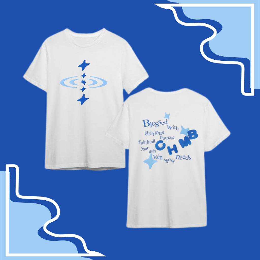 Terlaris Kaos Boxy Blue Chambredelavain Chmb Blessed Baju Murah Pria Wanita