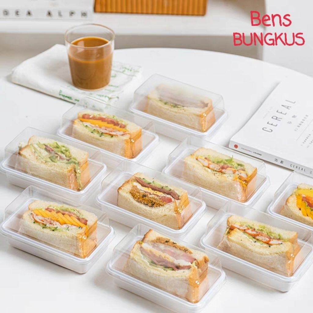 Kotak Mika Sandwich Tray isi 50 pcs / Kotak Roti