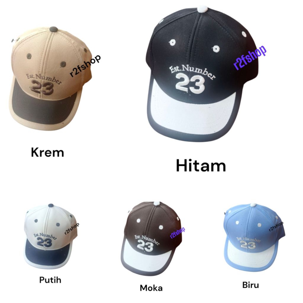 RS Topi Anak Laki Perempuan Bordir Number 23 Kombinasi Warna 1-5 tahun / Topi Anak laki laki / topi 