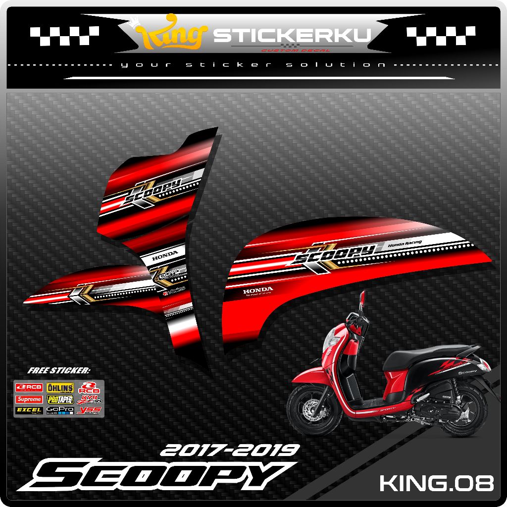 Stiker Striping Scoopy New 2017/2020 - Striping Standar Scoopy New Premium Racing(COD) KS.08
