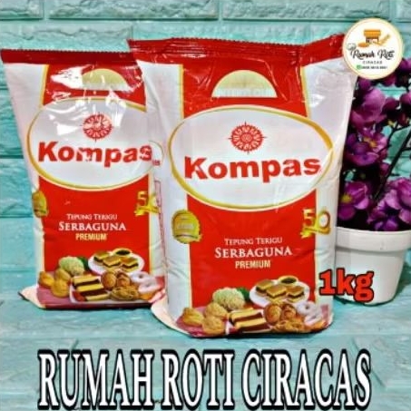 

KOMPAS TEPUNG TERIGU SERBAGUNA 1KG PREMIUM CAKE ROTI BREAD FLOUR ADONAN KUE BAHAN KG