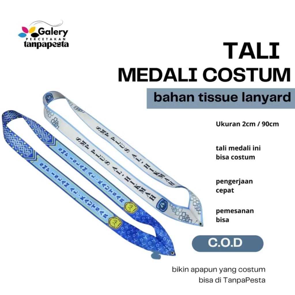 

Custom Tali Medali Printing Jahit segitiga [ Tinggal Pasang ]