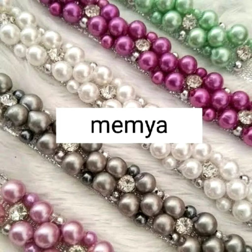 Payet rangkai mutiara aksesoris renda baju mix diamond cangkang bisa request warna dan ukuran
