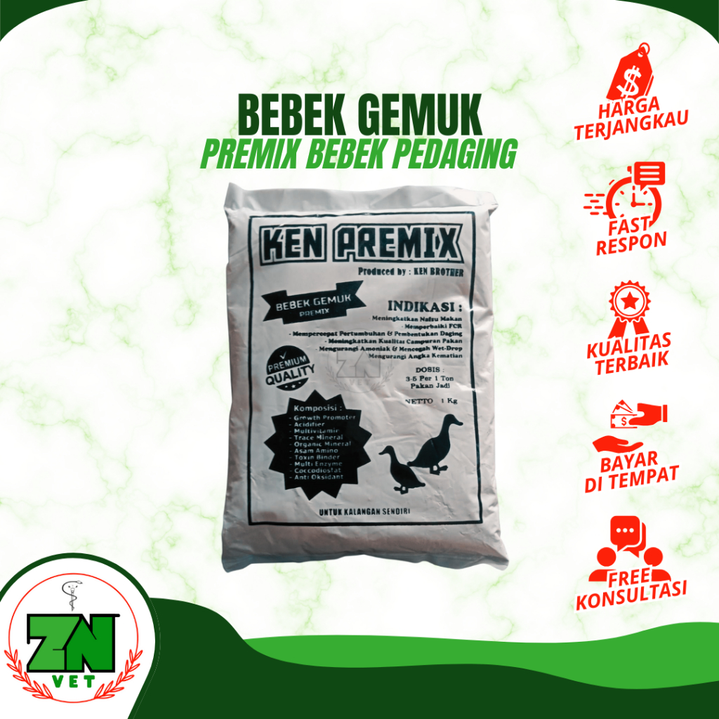 Ken Premix Bebek Gemuk-Campuran Pakan Bebek Pedaging-1Kg