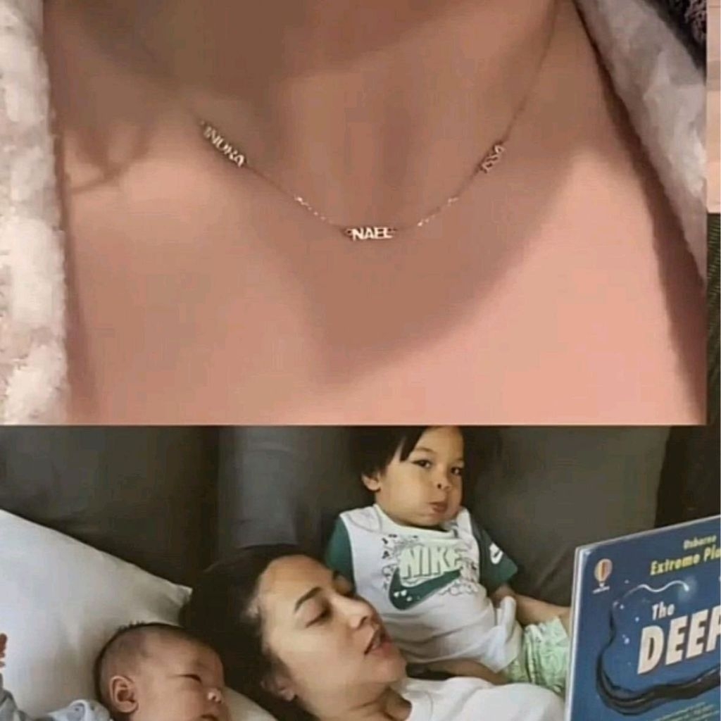 Kalung titanium model 3 nama couple anti karat