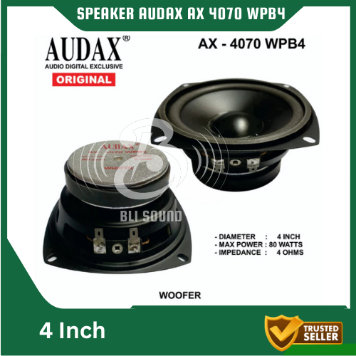 SPEAKER AUDAX AX 4070 WPB4 WOOFER 4 INCH SPEAKER AUDAX AX 4070 80W ORIGINAL