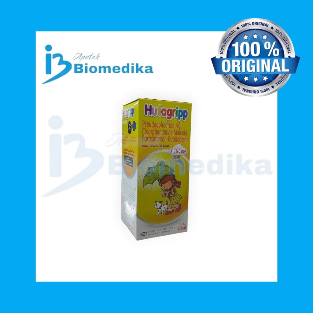 Hufagrip Kuning Flu Batuk 60 ml Obat Flu Batuk Anak