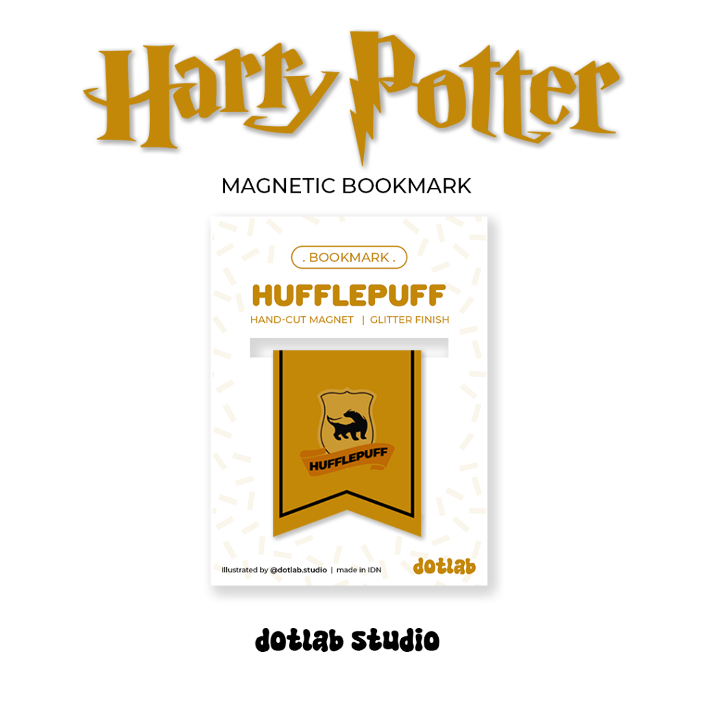 

DOTLAB HUFFLEPUFF HARRY POTTER HOUSES MAGNETIC BOOKMARKS | NOVEL | MOVIE BOOK GLITTER AESTHETIC CUTE
