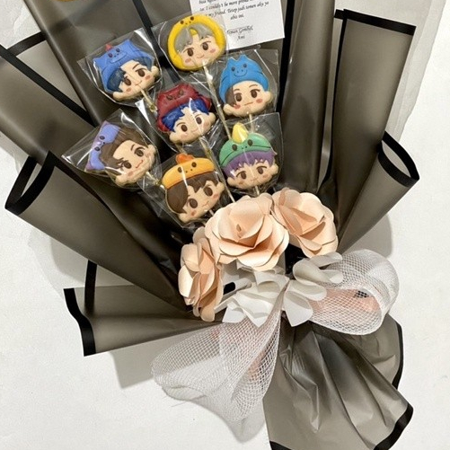 

NCT Dream Kpop Cookies Bouquet - (isi 7 pcs) Sugar Cookies / Decorated Cookies / Kukis Hias