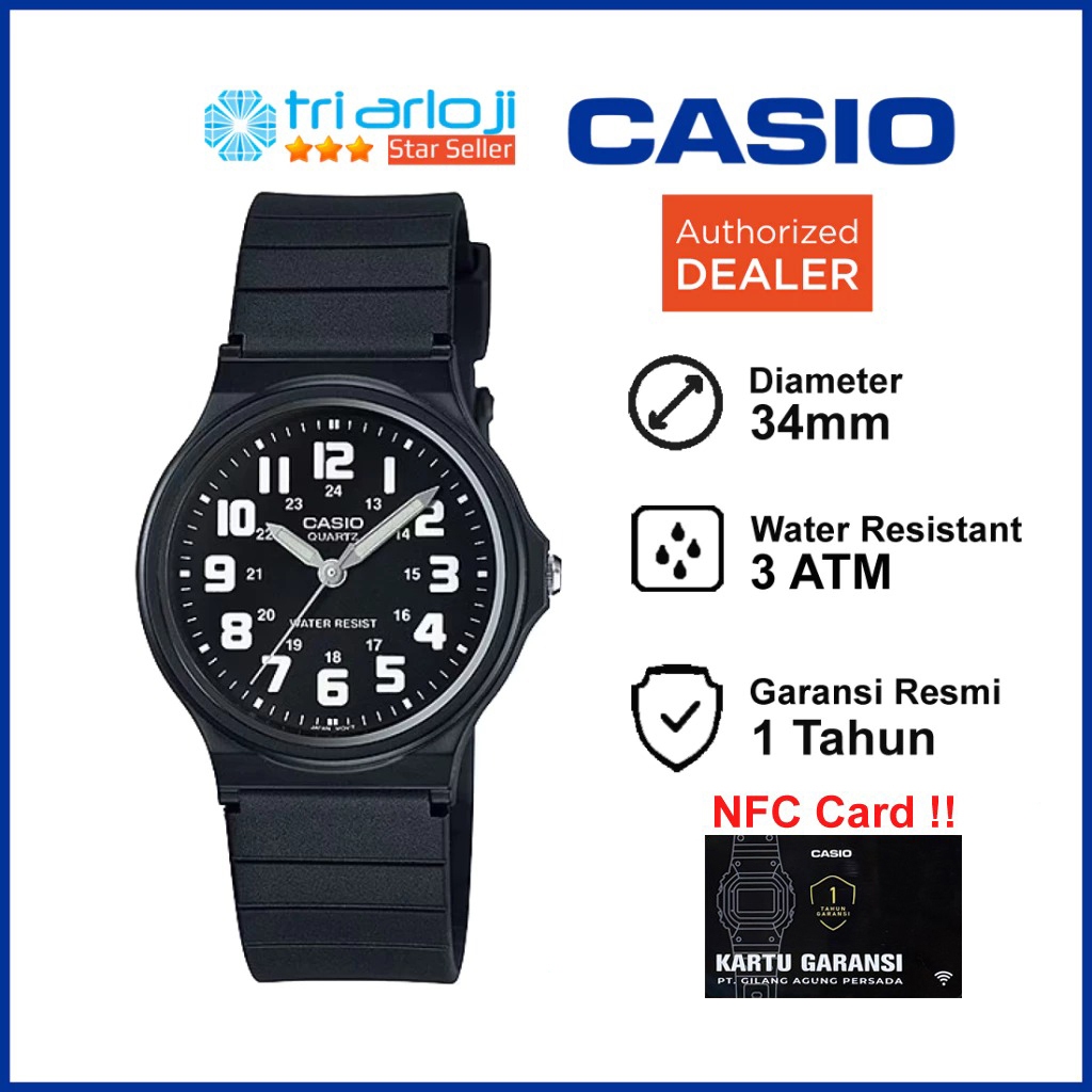 CASIO MQ-71-1BDF Jam Tangan Unisex Analog Rubber Hitam MQ71 MQ-71-1B