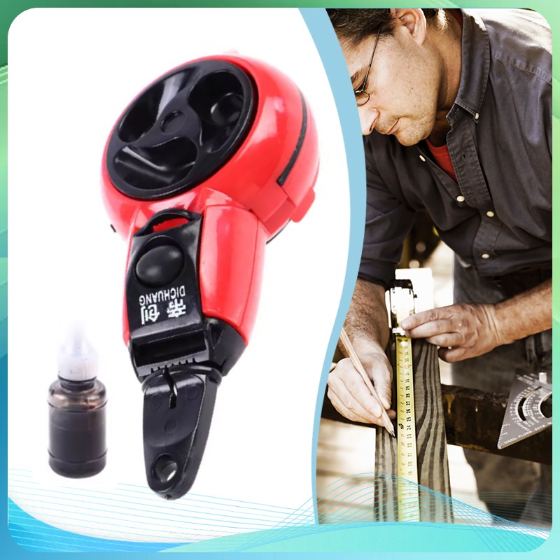 15m Sipatan Lot Benang Carpenter Ink Sipatan Tinta Lot Benang Marker Alat Pertukangan Kayu