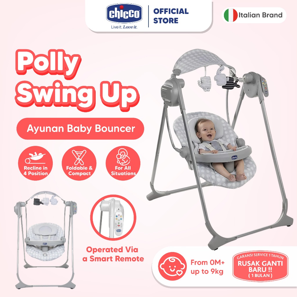 CHICCO Polly Swing Up Baby Bouncer Ayunan Bayi / Kursi Main Bayi / Hadiah Lahiran