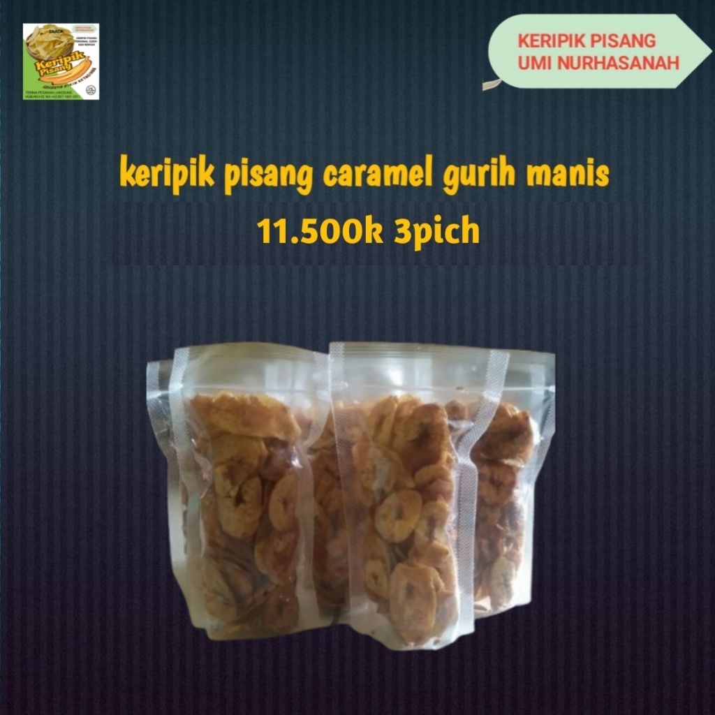 

keripik pisang caramel gurih manis 3pich