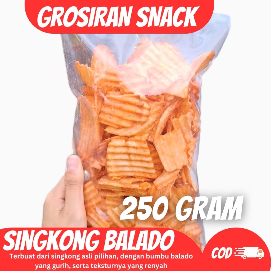 

(250 GRAM) KERIPIK SINGKONG (TES) rasa BALADO