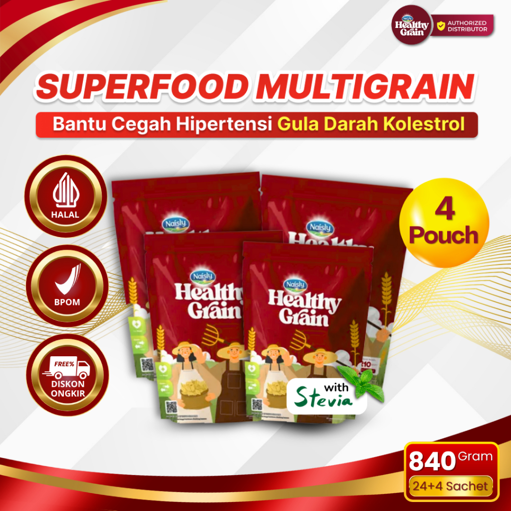 

Distributor Healthy Grain Multigrain untuk Hipertensi Diabetes Kolestrol dan Jantung 4 Pouch