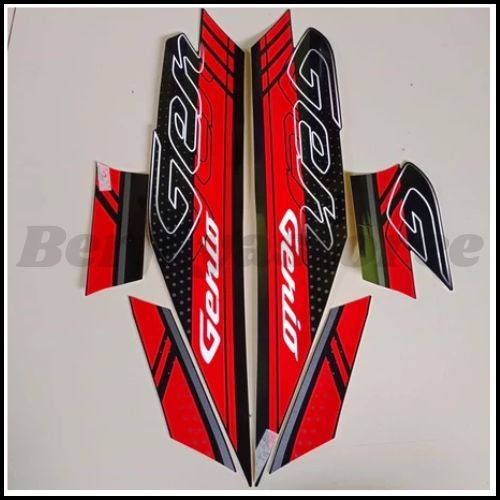 Stiker Sticker Striping Honda Genio 125 2021 Hitam Putih Gold List Body Motor Honda Genio 2021
