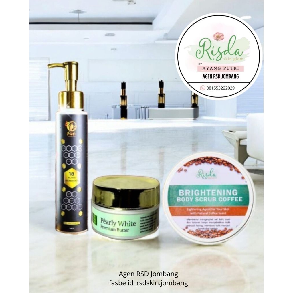 (PAHE 425) LOTION PREMIUM 100ML RISDA SKIN GLOW (SCRUB COFFEE/GREENTEA)