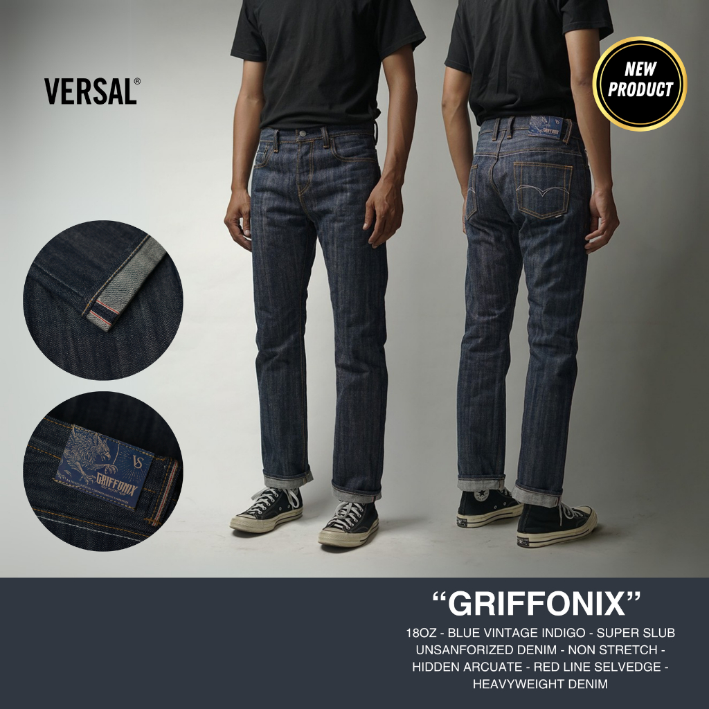 Versal The Finest - GRIFFONIX 18oz Super Slub Unsanforized Selvedge Denim (Ready Stock)