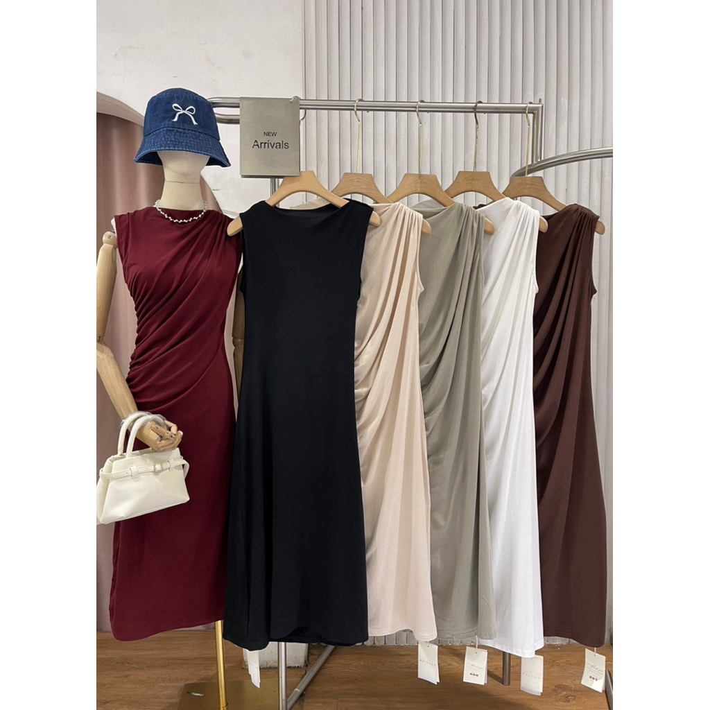 READY STOCK M2M-292 TWISTY MIDI BODYCON DRESS BANGKOK