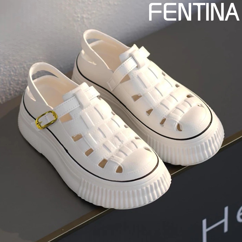 FENTINA Sandal Wantia Kekinian Tinggi Tas Sepatu Wanita FUJI Sandal Baim Wanita Sandal Jelly Korea