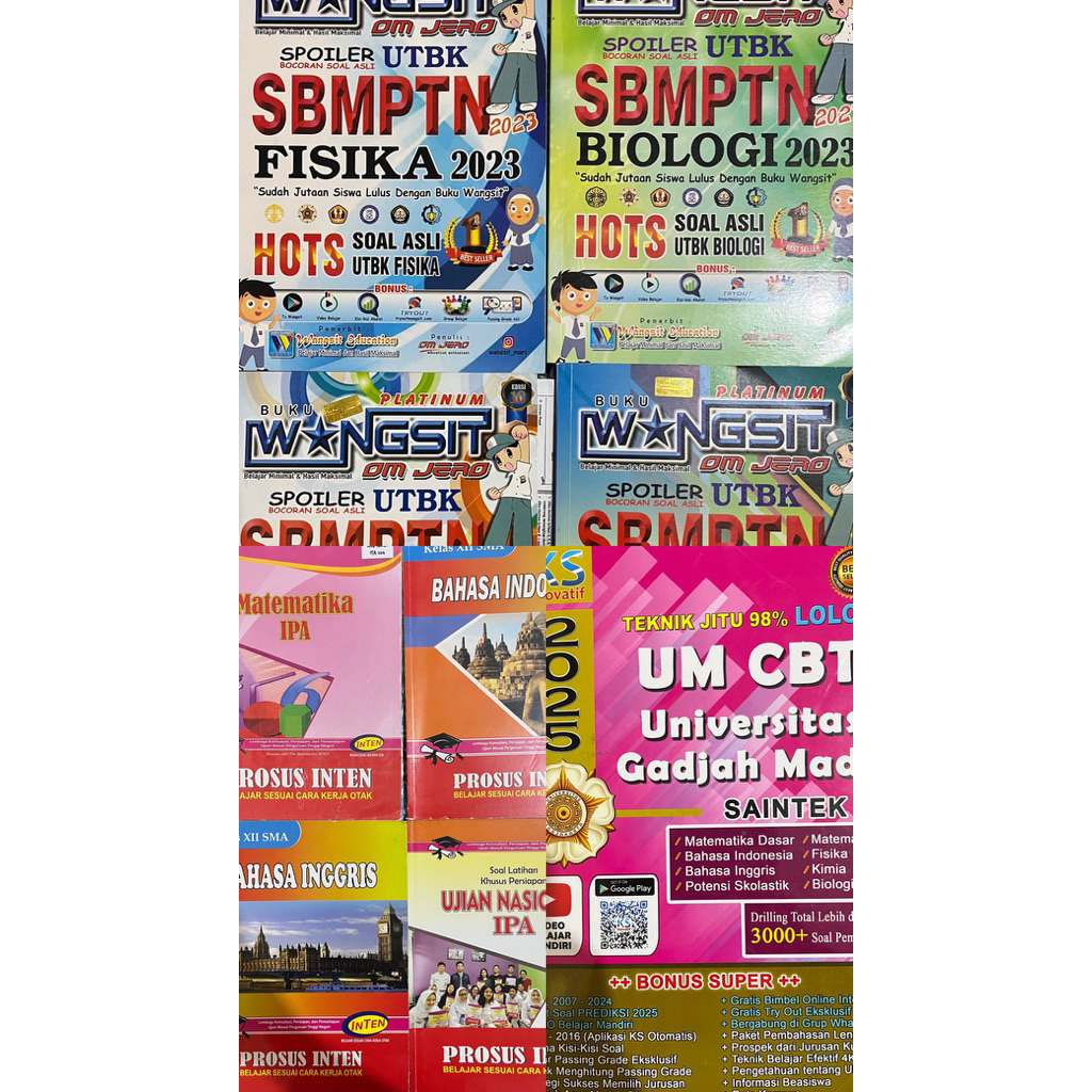 PRELOVED BUKU UTUL UGM TKA SANTEK, WANGSIT SANTEK, PROSUS INTEN, MATA PELAJARAN SMP SMA