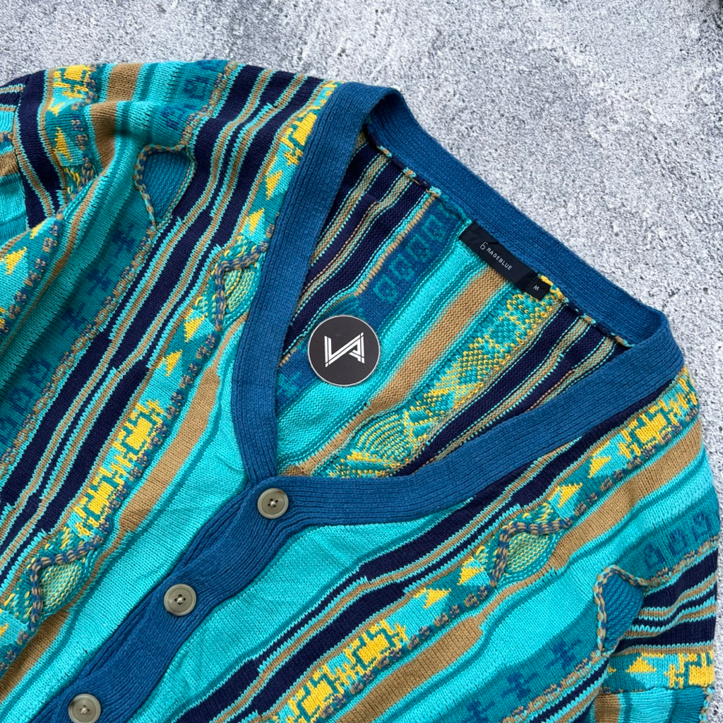 Vintage Knitwear Cardigan "Rageblue" 3D Rajut Timbul Ala2 Coogi